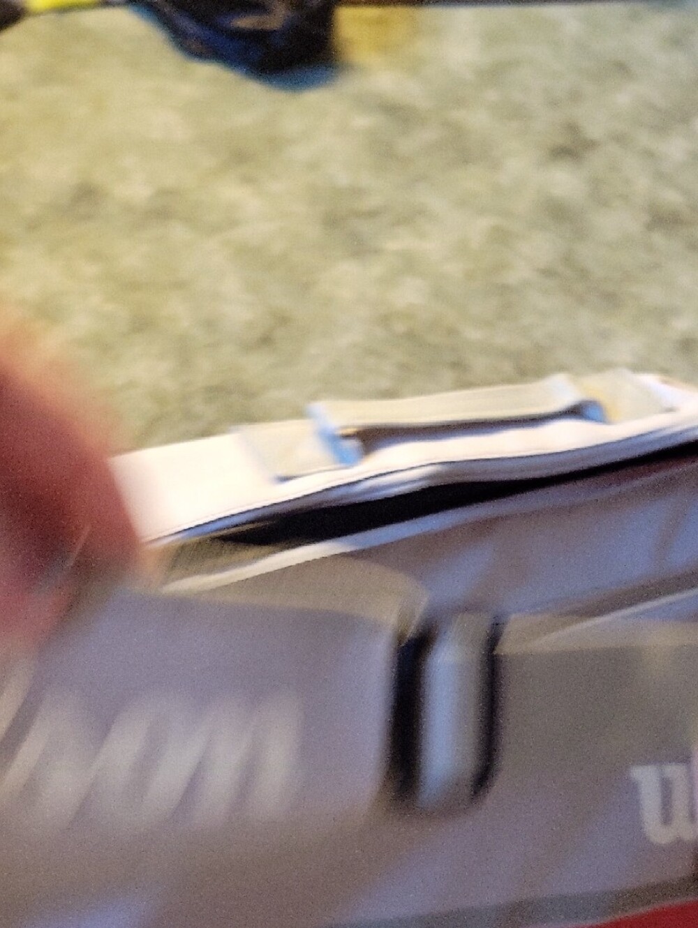 Wilson Light Gray Duffel Bag with Red Stripe - Picture 9 of 12